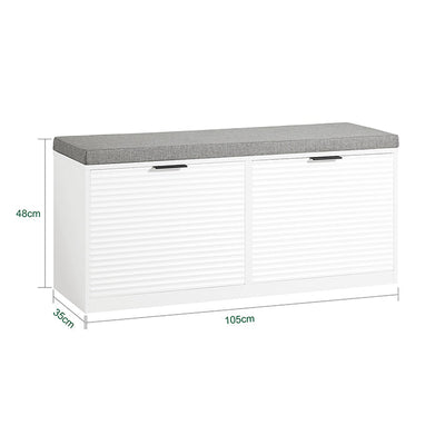 SoBuy | Panchina Contenitore | Scarpiera con Sedile | Cassapanca | Panca porta Scarpe | Bianco | FSR147-W