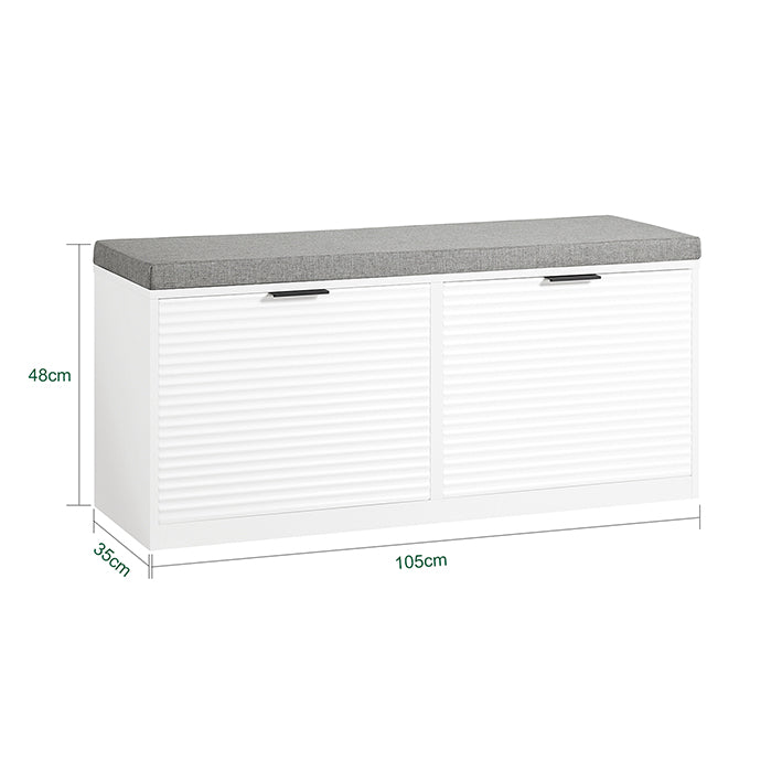 SoBuy | Panchina Contenitore | Scarpiera con Sedile | Cassapanca | Panca porta Scarpe | Bianco | FSR147-W