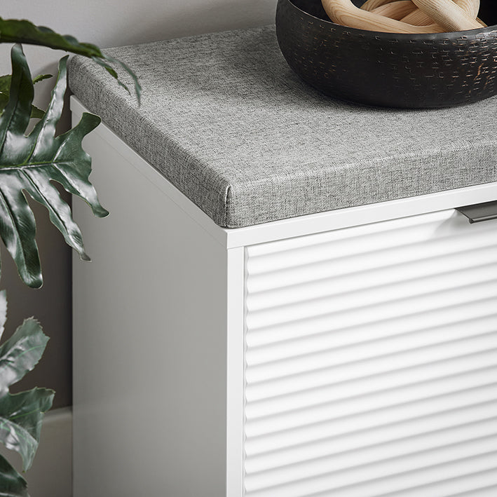 SoBuy | Banc | Meuble à chaussures avec siège | Banc de rangement | Coffre à chaussures | Blanc | FSR147-W 