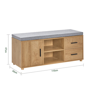 SoBuy | Scarpiera con panca | Cassapanca portatutto | Mobile per scarpe | Panca da ingresso | stretto Naturale | FSR148-N