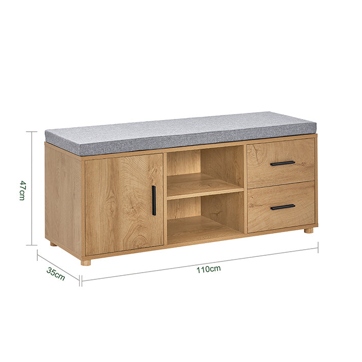 SoBuy | Scarpiera con panca | Cassapanca portatutto | Mobile per scarpe | Panca da ingresso | stretto Naturale | FSR148-N