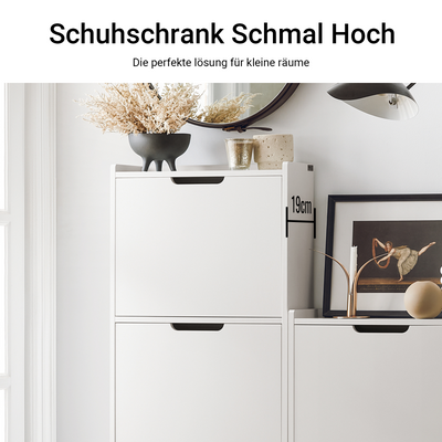 SoBuy | Schuhkipper mit 3 Klappen | Schuhschrank | Schuhkommode | Weiß | FSR151-H-W