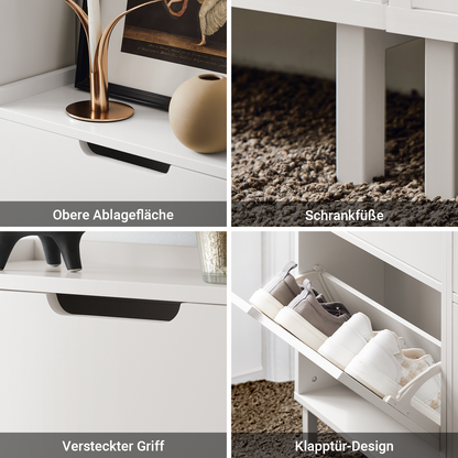 SoBuy | Meuble à chaussures 3 portes | Armoire à chaussures | Coffre à chaussures | Blanc | FSR151-HW 