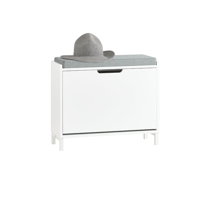 SoBuy | Scarpiera a ribalta con 1 anta | Scarpiera stretta | Comodino portascarpe | Bianco | FSR151-K-W