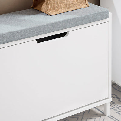SoBuy | Scarpiera a ribalta con 1 anta | Scarpiera stretta | Comodino portascarpe | Bianco | FSR151-K-W