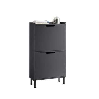 SoBuy | Scarpiera a 2 ante a ribalta | Armadio portascarpe | Cassettiera portascarpe | Nero | 50x90x19cm | FSR151-SCH