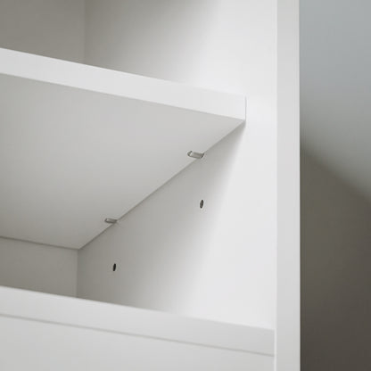 SoBuy | Banc à chaussures avec assise | Étagère à chaussures | Banc d'entrée avec portes coulissantes | Blanc | FSR153-W