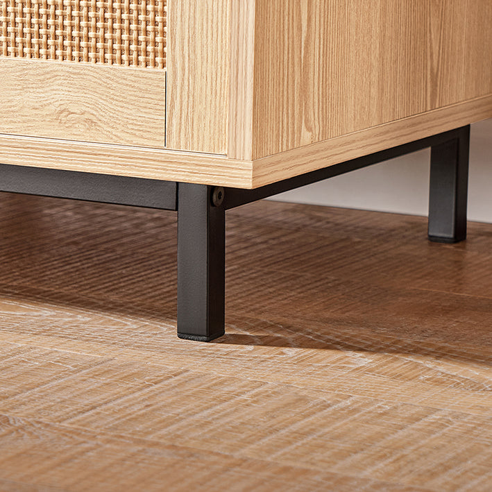 SoBuy | Scarpiera con panca | Panca da ingresso con ante scorrevoli | Scarpiera | Panca | Legno naturale | FSR154-N