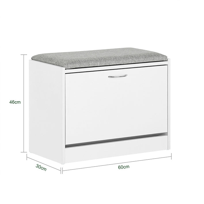 SoBuy | Étagère à chaussures | Banc à chaussures avec coussin d'assise | Banc | Gris clair | FSR16-HG 