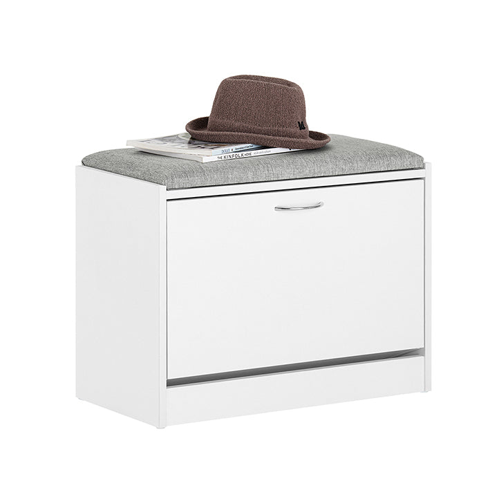 SoBuy | Étagère à chaussures | Banc à chaussures avec coussin d'assise | Banc | Gris clair | FSR16-HG 