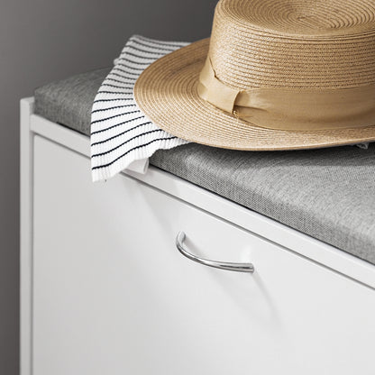 SoBuy | Étagère à chaussures | Banc à chaussures avec coussin d'assise | Banc | Gris clair | FSR16-HG 