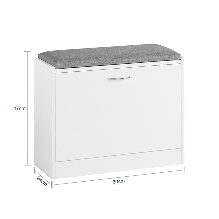 SoBuy | Scarpiera a ribalta | Scarpiera con panca | Bianco | FSR16-K-W