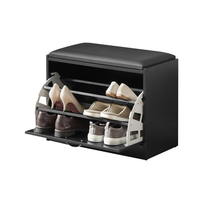 SoBuy | Scarpiera | Scarpiera con panca | Nero | FSR16-SCH