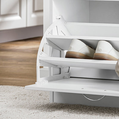 SoBuy | Meuble à chaussures | Banc à chaussures avec étagère intégrée | Blanc | FSR16-W 