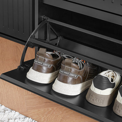 SoBuy | Meuble à chaussures 3 portes | Armoire à chaussures | Étagère à chaussures | Noir | FSR165-H-SCH