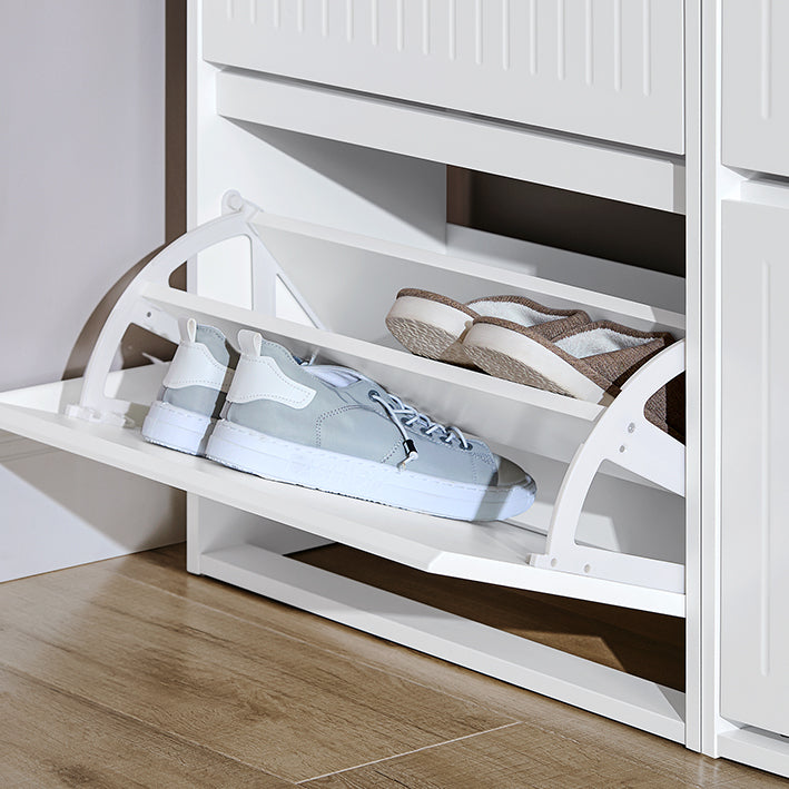 SoBuy | Scarpiera a 3 ante a ribalta | Scarpiera | Scaffale per scarpe | Bianco | FSR165-H-W
