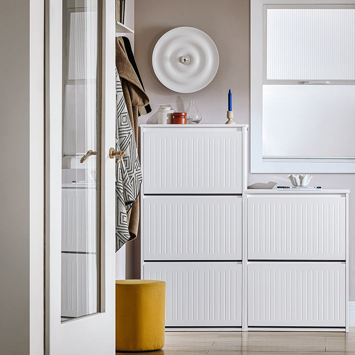 SoBuy | Meuble à chaussures 3 portes | Armoire à chaussures | Étagère à chaussures | Blanc | FSR165-HW 