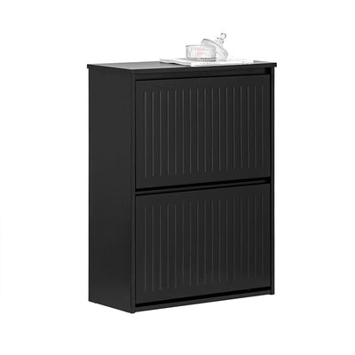 SoBuy | Scarpiera a 2 ante | Armadietto per scarpe | Scarpiera | Nero | FSR165-K-SCH
