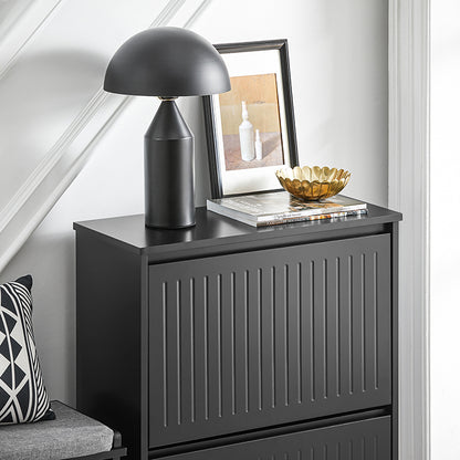 SoBuy | Meuble à chaussures 2 portes | Armoire à chaussures | Étagère à chaussures | Noir | FSR165-K-SCH