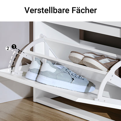 SoBuy | Meuble à chaussures 2 portes | Armoire à chaussures | Étagère à chaussures | Blanc | FSR165-KW