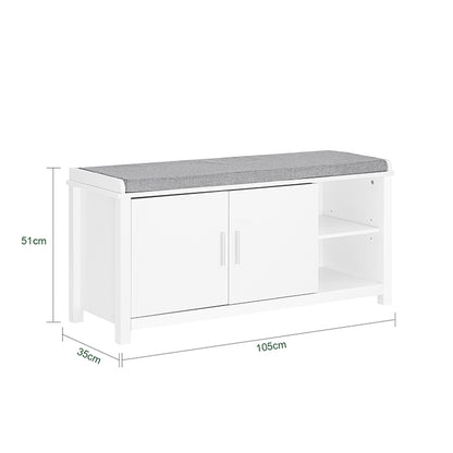 SoBuy | Banc à chaussures avec assise | Banc d'entrée | Banc | Meuble à chaussures | Blanc | FSR168-W
