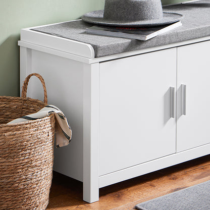 SoBuy | Banc à chaussures avec assise | Banc d'entrée | Banc | Meuble à chaussures | Blanc | FSR168-W