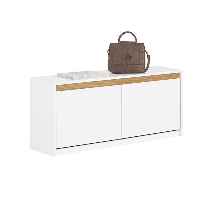 SoBuy | Scarpiera con Panca | Mobile scarpiera a ribalta | Panca con contenitore | Bianco | FSR171-W