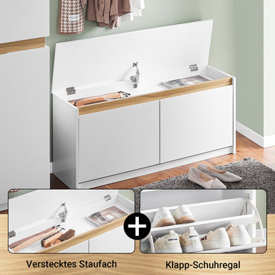 Prévente | SoBuy | Banc à chaussures | Meuble à chaussures | Banc avec rangement | Blanc | FSR171-W