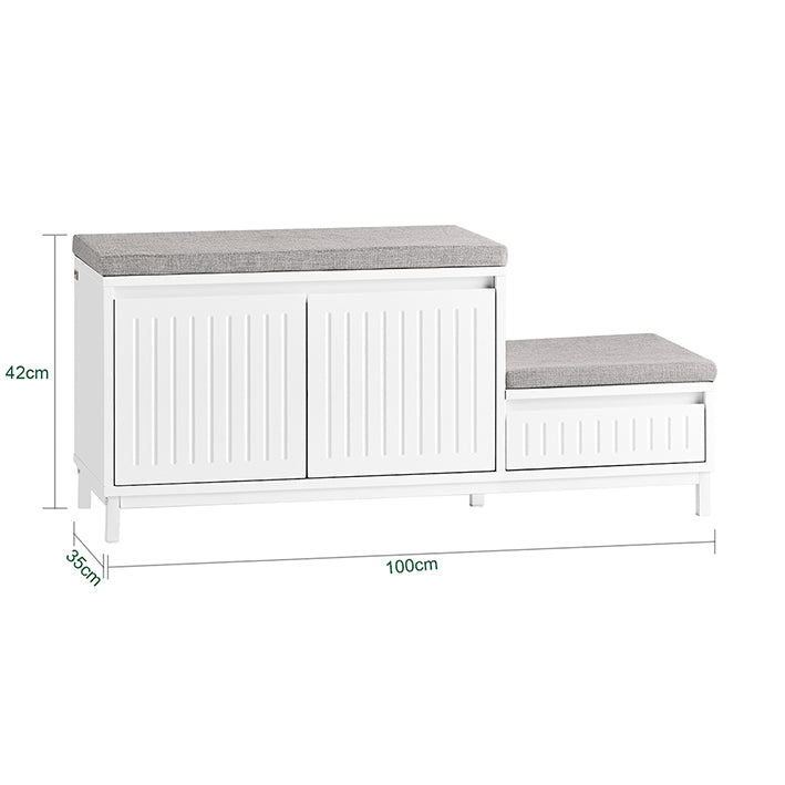 SoBuy | Banc à chaussures avec siège | Meuble à chaussures | Étagère à chaussures | Armoire à chaussures pour enfants | FSR172-W 