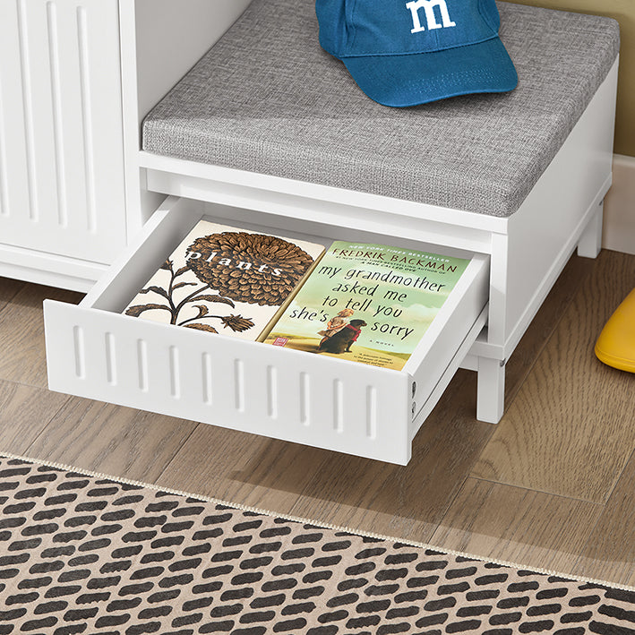 SoBuy | Banc à chaussures avec siège | Meuble à chaussures | Étagère à chaussures | Armoire à chaussures pour enfants | FSR172-W 