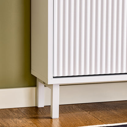 SoBuy | Meuble à chaussures à 3 portes | Meuble à chaussures étroit | Coffre à chaussures blanc | FSR177-HW 