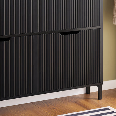 SoBuy | Meuble à chaussures à 4 portes | Meuble à chaussures étroit | Noir | FSR177-L-SCH