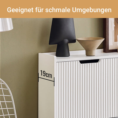 SoBuy | Scarpiera a 4 Ante | Mobile scarpiera stretto | Bianco | FSR177-L-W