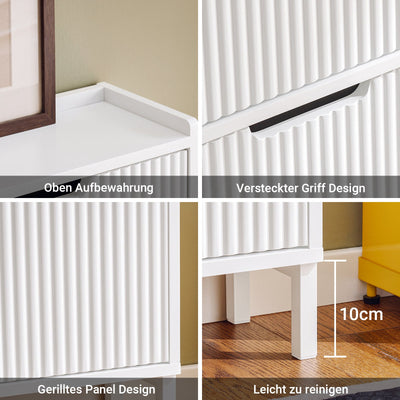 SoBuy | Scarpiera a 4 Ante | Mobile scarpiera stretto | Bianco | FSR177-L-W