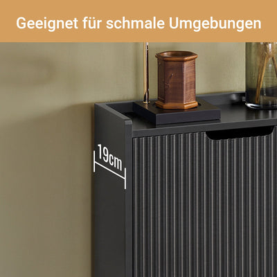 SoBuy | Schuhkipper mit 2 Klappen | Schuhschrank schmal | Schuhkommode Schwarz | FSR177-SCH