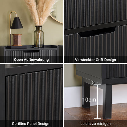 SoBuy | Meuble à chaussures à 2 portes | Meuble à chaussures étroit | Coffre à chaussures noir | FSR177-SCH