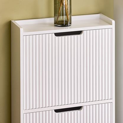 Prévente | SoBuy | Meuble à chaussures étroit à 2 abattants | Blanc | FSR177-W