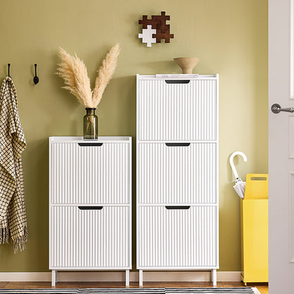 Prévente | SoBuy | Meuble à chaussures étroit à 2 abattants | Blanc | FSR177-W