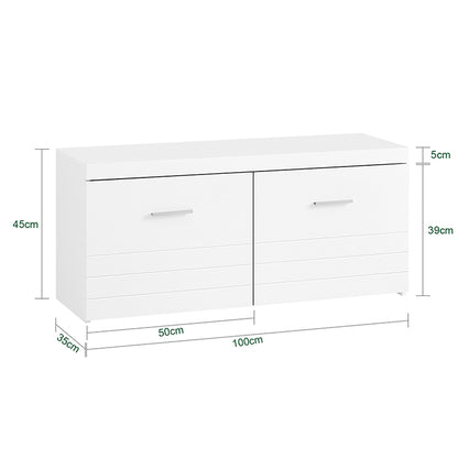 SoBuy | Banc à chaussures | Banc d'entrée | Banc avec rangement | Banc d'entrée | Blanc | FSR178-W 