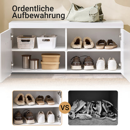 SoBuy | Banc à chaussures | Banc d'entrée | Banc avec rangement | Banc d'entrée | Blanc | FSR178-W 