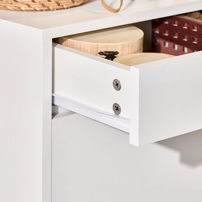 SoBuy | Meuble à chaussures à 4 portes | Meuble à chaussures étroit | Étagère à chaussures | Blanc | FSR180-W 