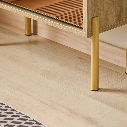 SoBuy | Meuble à chaussures 3 portes | Armoire à chaussures | Étagère à chaussures | Finition dorée brillante | FSR181-HG