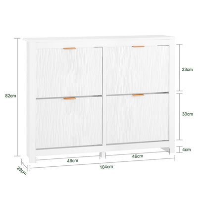 SoBuy | Scarpiera a 4 Ante a Ribalta | Mobiletto Scarpiera Salvaspazio | Armadio Portascarpe Bianco | FSR186-II-W