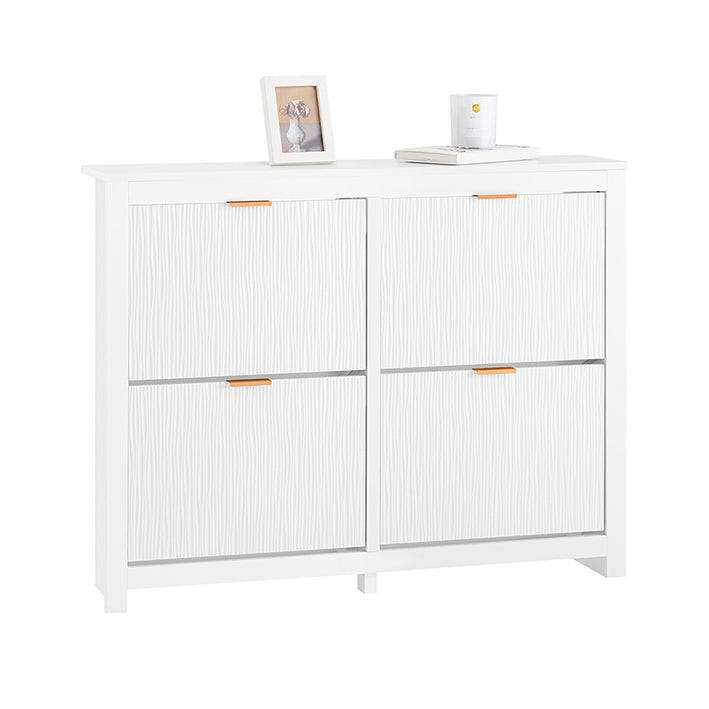 SoBuy | Scarpiera a 4 Ante a Ribalta | Mobiletto Scarpiera Salvaspazio | Armadio Portascarpe Bianco | FSR186-II-W