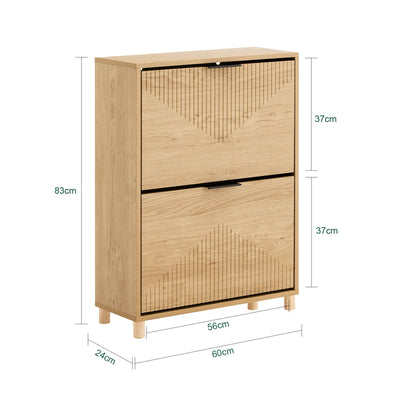 SoBuy | Scarpiera sottile | Scarpiera a ribalta | Scarpiera | L60xH83xP24 cm | FSR200-II-N