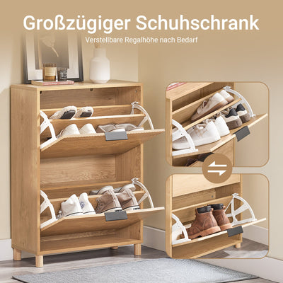SoBuy | Scarpiera sottile | Scarpiera a ribalta | Scarpiera | L60xH83xP24 cm | FSR200-II-N