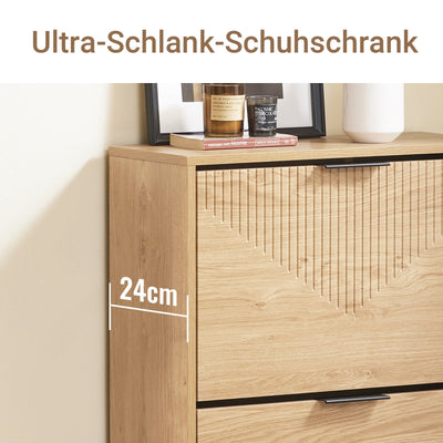 SoBuy | Scarpiera sottile | Scarpiera a ribalta | Scarpiera | L60xH83xP24 cm | FSR200-II-N