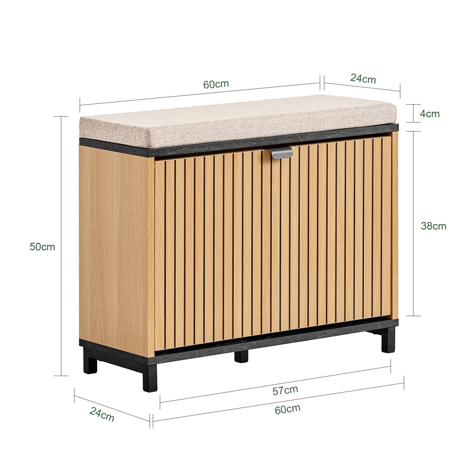 Prévente | SoBuy | Banc à chaussures | Étagère à chaussures étroite | Avec rangement | Compartiment rabattable | Marbre noir | FSR201-N