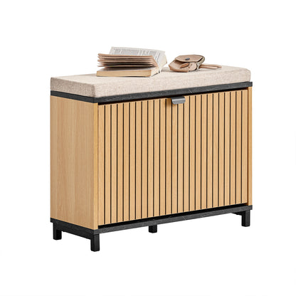 Prévente | SoBuy | Banc à chaussures | Étagère à chaussures étroite | Avec rangement | Compartiment rabattable | Marbre noir | FSR201-N