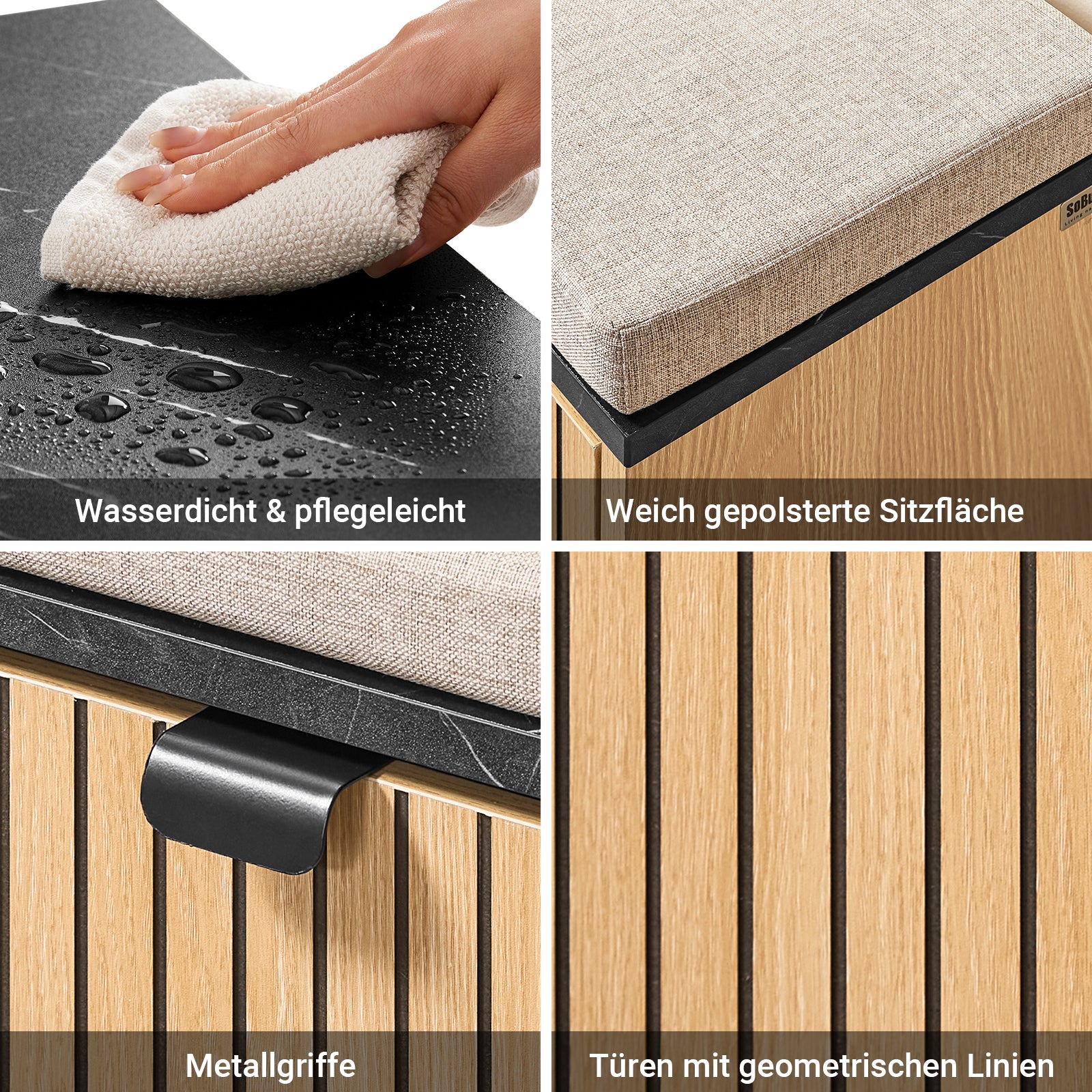 Prévente | SoBuy | Banc à chaussures | Étagère à chaussures étroite | Avec rangement | Compartiment rabattable | Marbre noir | FSR201-N